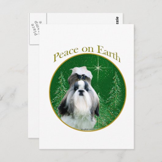 Shih Tzu Weltfrieden Postkarte (Vorne/Hinten)