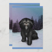 Shih-Tzu Winter: Grußkarte! Einladung (Vorne/Hinten)