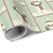 Shih Tzu Winter Muster Geschenkpapier (Rolleneckpunkt)