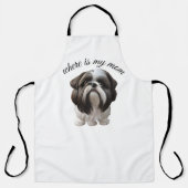 Shih Tzu - Wo ist meine Mama Schürze (Vorderseite)