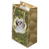 Shih Tzu Wreath Kleine Geschenktüte (Rückseite Schrägansicht)