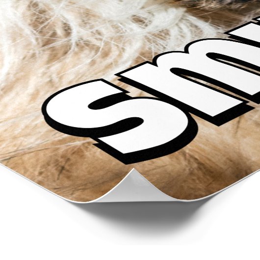 Shih tzu yawning laughing smile text customize poster (Ecke)