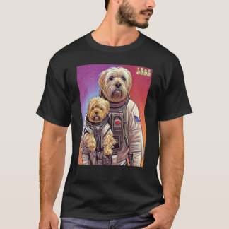 Shih Tzu Yorkie Astronaut Streetwear Colorful Spac T-Shirt