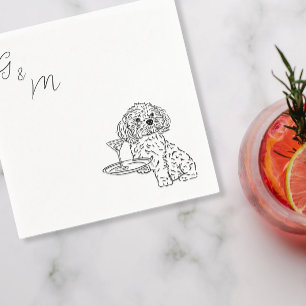 Shih Tzu zeichne mit Martini Cocktail Napkins Serviette