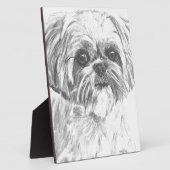 Shih Tzu Zeichnend Fotoplatte (Seite)