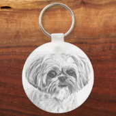 Shih Tzu Zeichnend Schlüsselanhänger (Vorderseite)