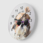 Shih Tzu zu Cool für Sie Sonnenbrillen Foto Große Wanduhr (Winkel)