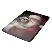 Shih Tzu zu Weihnachten Badematte (Schrägansicht)