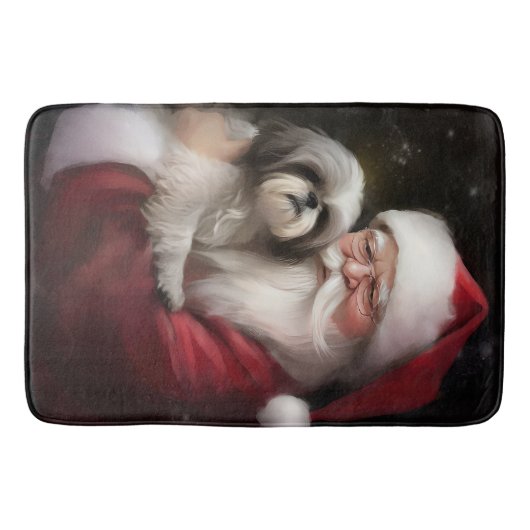 Shih Tzu zu Weihnachten Badematte (Vorderseite)