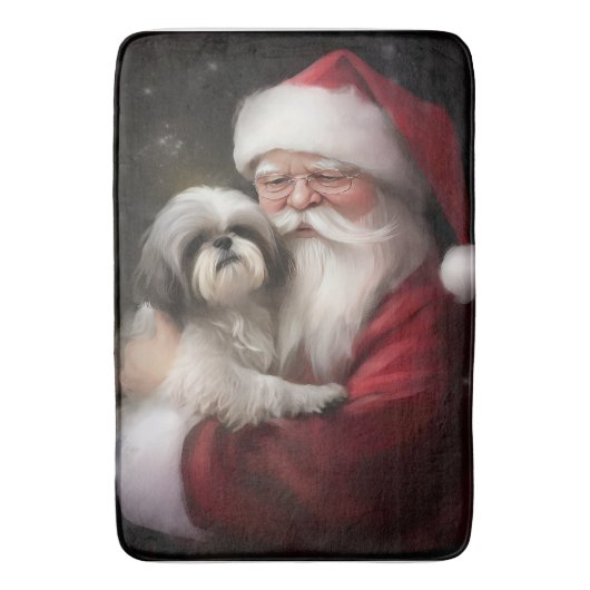 Shih Tzu zu Weihnachten Badematte (Vorderseite Vertikal)