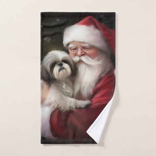 Shih Tzu zu Weihnachten Badhandtuch Set (Handtuch)