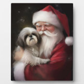 Shih Tzu zu Weihnachten Fotoplatte (Vorderseite)