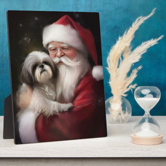 Shih Tzu zu Weihnachten Fotoplatte (Seite)