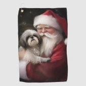 Shih Tzu zu Weihnachten Golfhandtuch (Vorderseite)