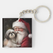 Shih Tzu zu Weihnachten Schlüsselanhänger (Rückseite)