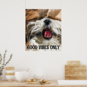 Shih tzu Zunge lustige Visionen benutzerdefinierte Poster (Küche)