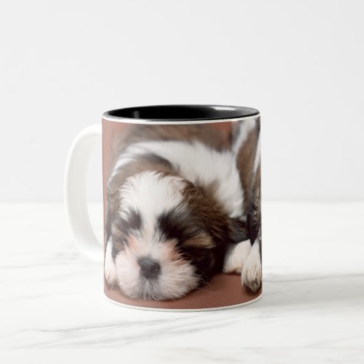 Shih Tzu Zweifarbige Tasse (Vorderseite Links)