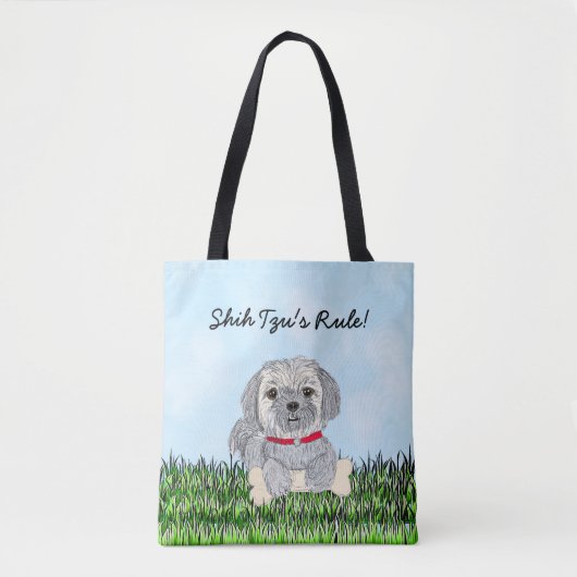 Shih Tzu's Rule Dog Bag Tasche (Vorderseite)