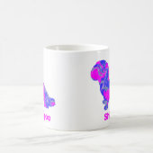 Shihpoo Dog Silhouette Crazy Hot Pink Kaffeetasse (Mittel)