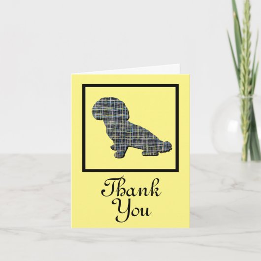 Shihpoo Dog SilhouetteVielen Dank Grußkarte Karte (Vorderseite)