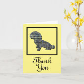 Shihpoo Dog SilhouetteVielen Dank Grußkarte Karte (Gelbe Blume)