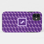 Shihpoo Niedlich Hund Lila Silhouette Monogramm Case-Mate iPhone Hülle (Rückseite (Horizontal))