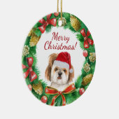 Shihtzu Dog Frohe Weihnachten Keramik Ornament (Rechts)