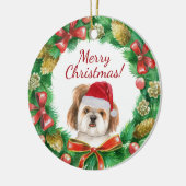 Shihtzu Dog Frohe Weihnachten Keramik Ornament (Links)
