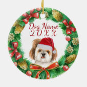 Shihtzu Dog Frohe Weihnachten Keramik Ornament (Hinten)