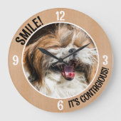 Shihtzu lacht und lächelt, es ist ansteckender, ei große wanduhr (Vorderseite)