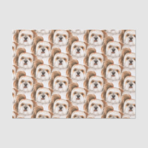 Shihtzu niedliche Hundegesicht handgezeichnet Seidenpapier