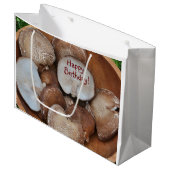 Shiitake Mushroom Birthday Große Geschenktüte (Vorderseite Schrägansicht)