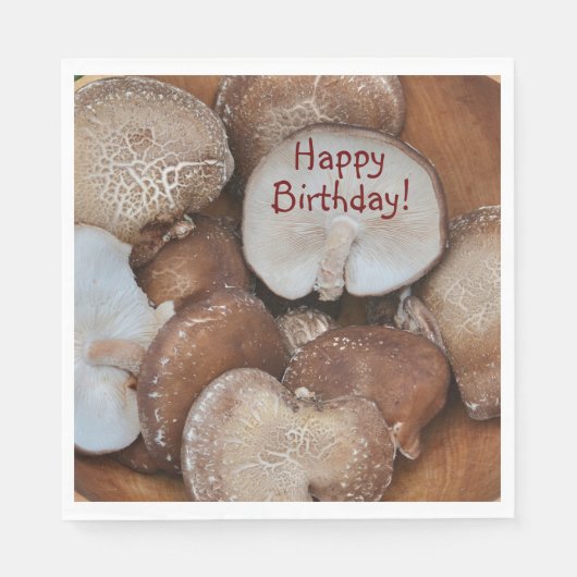 Shiitake Mushrooms Geburtstag Serviette (Vorderseite)
