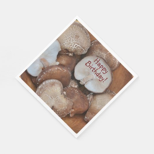 Shiitake Mushrooms Geburtstag Serviette (Ecke)