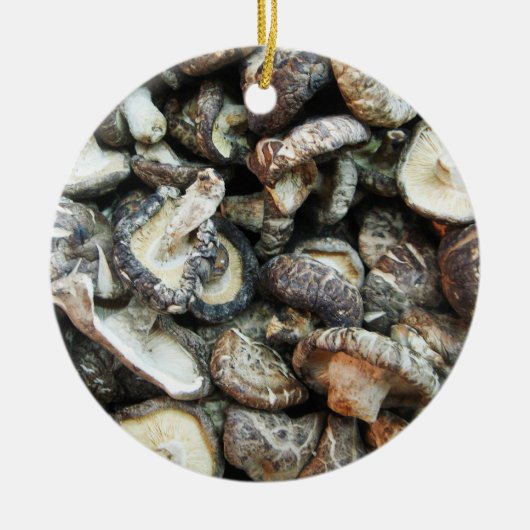 Shiitake Mushrooms Keramik Ornament (Vorne)