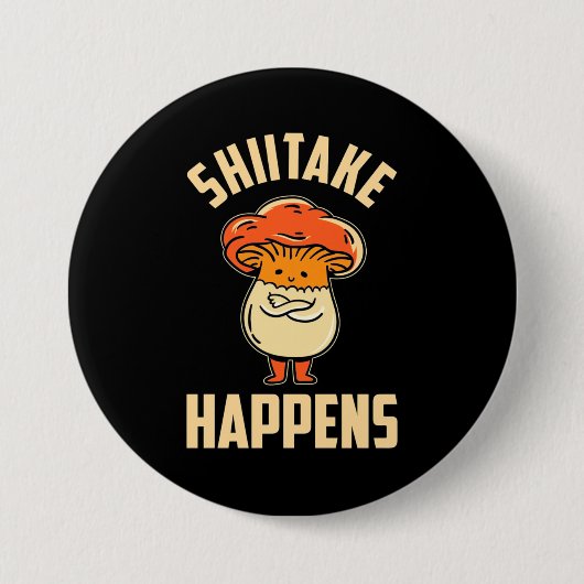 Shiitake-Pilz passiert Button (Vorderseite)