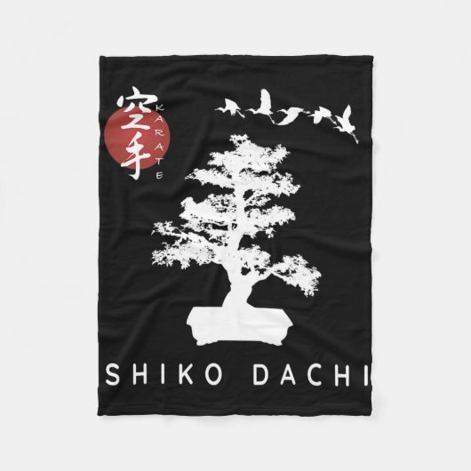 Shiko Dachi Karate Beginner Bonsai Kanji Calligrap Fleecedecke (Vorderseite)