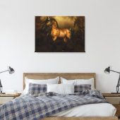 Shikoba Buckskin Pferd Stretched Canvas Print Leinwanddruck (Insitu (Schlafzimmer))