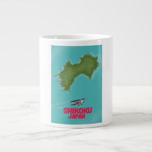 Shikoku Japan-Karte Jumbo-Tasse