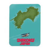 Shikoku Japan-Karte Magnet (Vertikal)