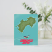 Shikoku Japan-Karte Postkarte (Stehend Vorderseite)