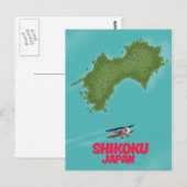 Shikoku Japan-Karte Postkarte (Vorne/Hinten)