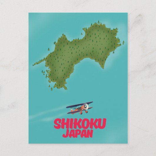 Shikoku Japan-Karte Postkarte (Vorderseite)