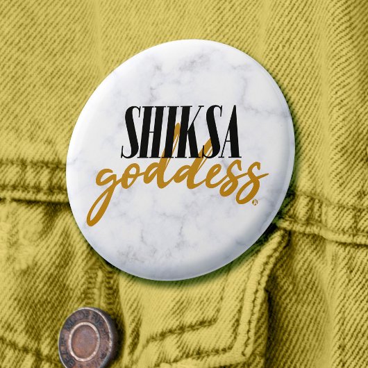 Shiksa Goddess Elegante Typografie Funny Jewish Button