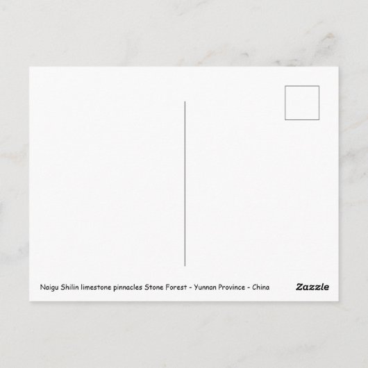 Shilin pinnacles Steinwald - Yunnan, China, Asien Postkarte (Rückseite)