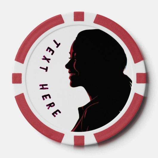 Shillouette Poker Jetons Mädchen mit benutzerdefin (Vorderseite)