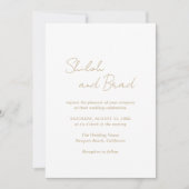 Shiloh Antique Gold Moderne Elegante Hochzeit Einladung (Vorderseite)