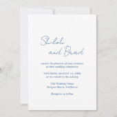 Shiloh Navy Blue Moderne Elegante Hochzeit Einladung (Vorderseite)