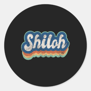 Shiloh Vorname Junge Vintage Stil 70er 80er Person Runder Aufkleber