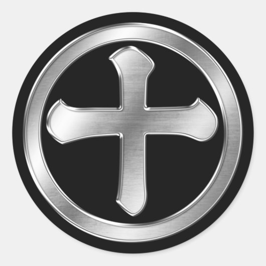 Shimazu Clan Kamon Silver Chrome Runder Aufkleber (Vorderseite)